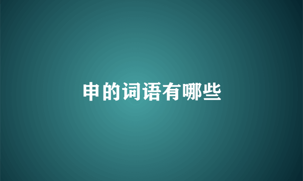 申的词语有哪些