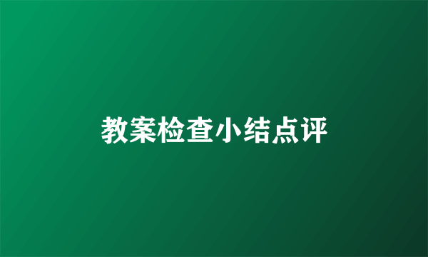 教案检查小结点评