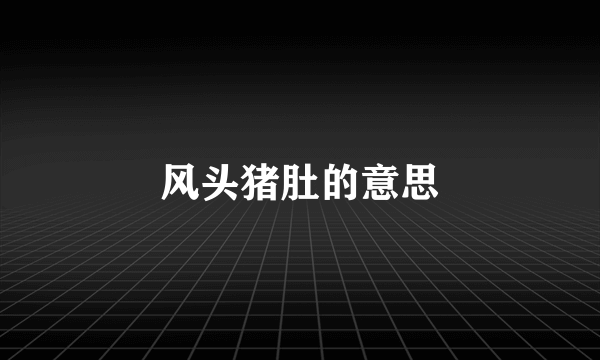 风头猪肚的意思
