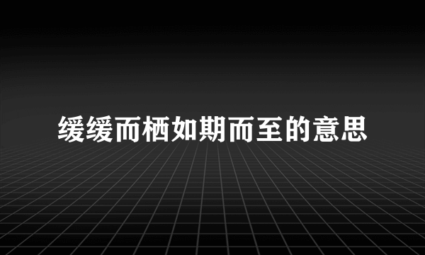 缓缓而栖如期而至的意思