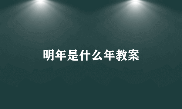 明年是什么年教案