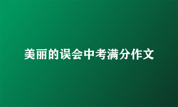 美丽的误会中考满分作文