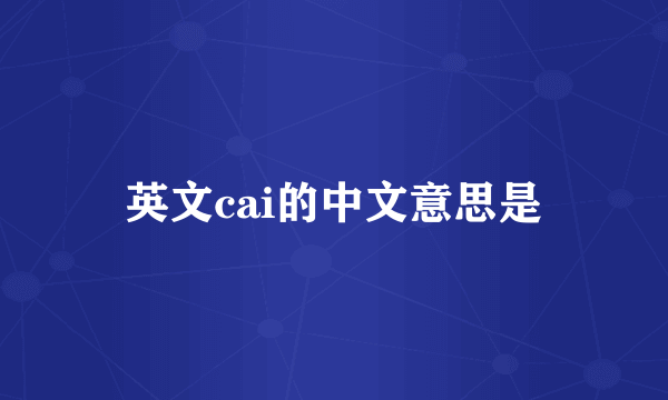 英文cai的中文意思是