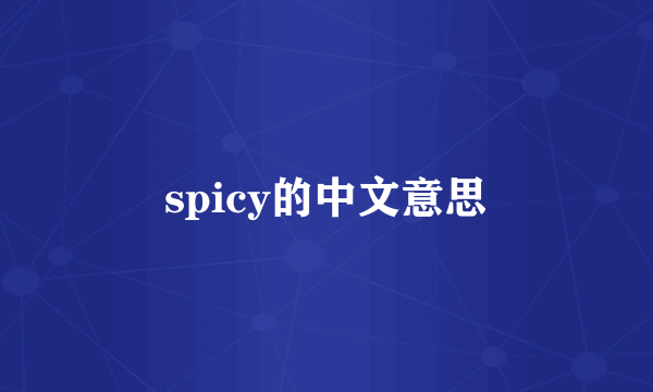 spicy的中文意思