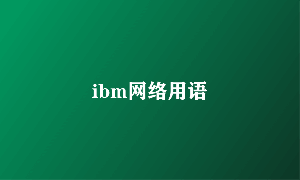 ibm网络用语