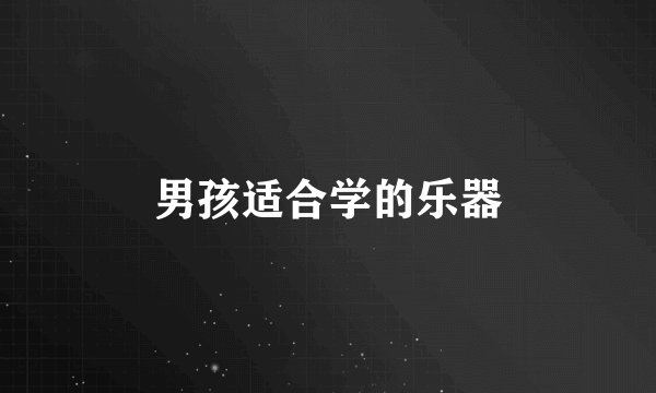 男孩适合学的乐器