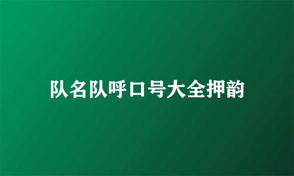 队名队呼口号大全押韵