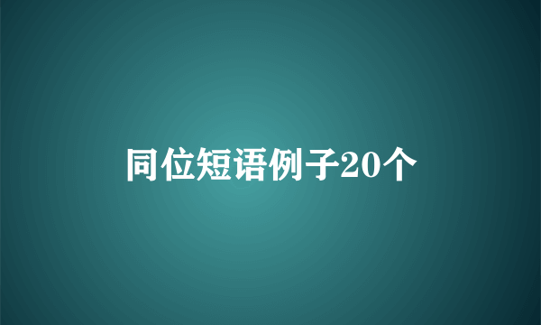 同位短语例子20个