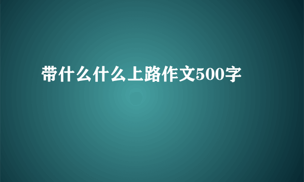带什么什么上路作文500字