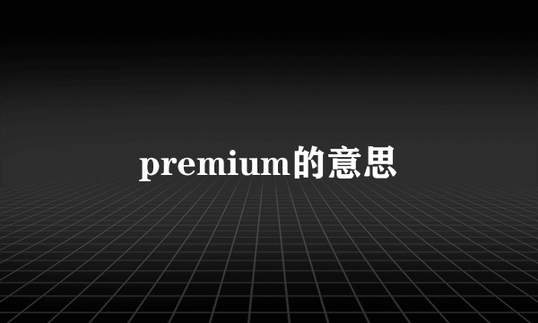 premium的意思