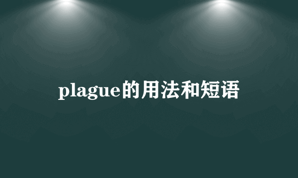 plague的用法和短语