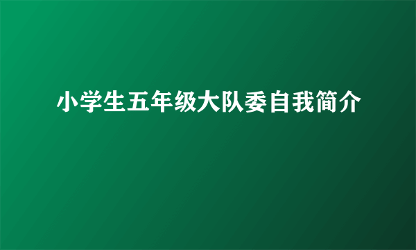 小学生五年级大队委自我简介