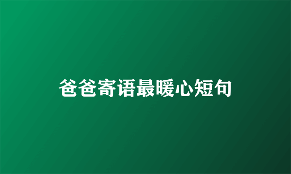 爸爸寄语最暖心短句