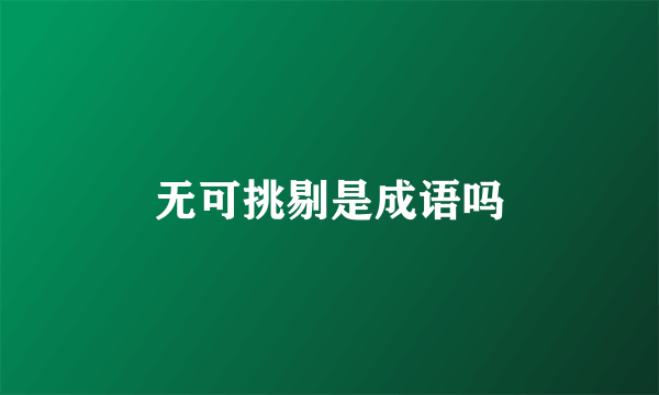 无可挑剔是成语吗