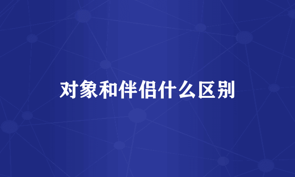 对象和伴侣什么区别