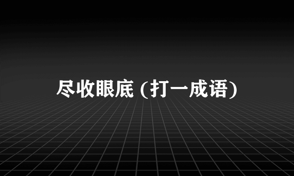 尽收眼底 (打一成语)