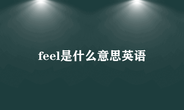 feel是什么意思英语