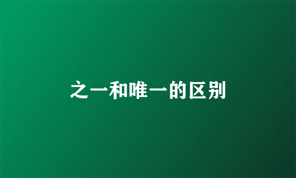 之一和唯一的区别