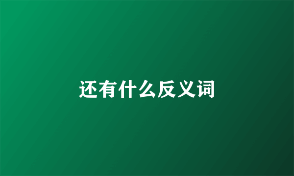 还有什么反义词