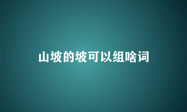 山坡的坡可以组啥词