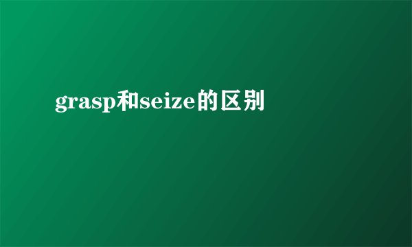grasp和seize的区别
