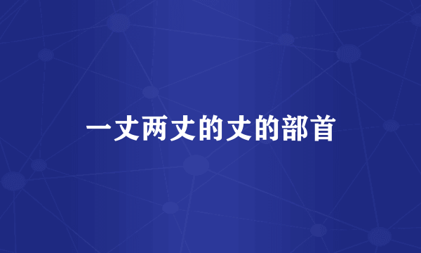 一丈两丈的丈的部首