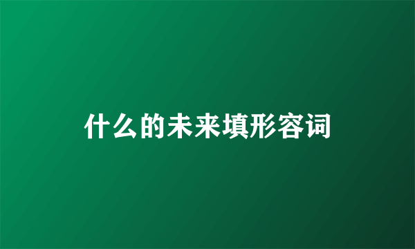 什么的未来填形容词