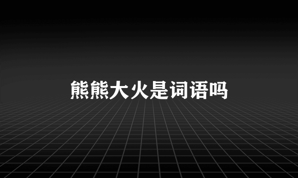 熊熊大火是词语吗