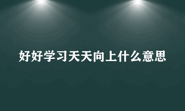 好好学习天天向上什么意思
