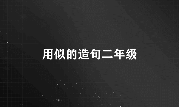 用似的造句二年级