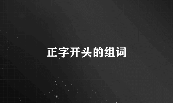 正字开头的组词