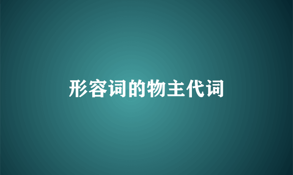 形容词的物主代词