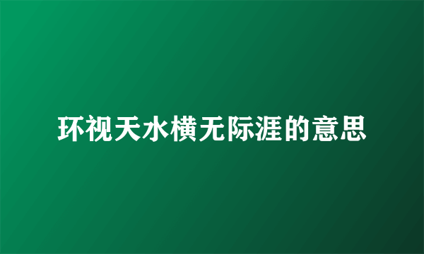 环视天水横无际涯的意思