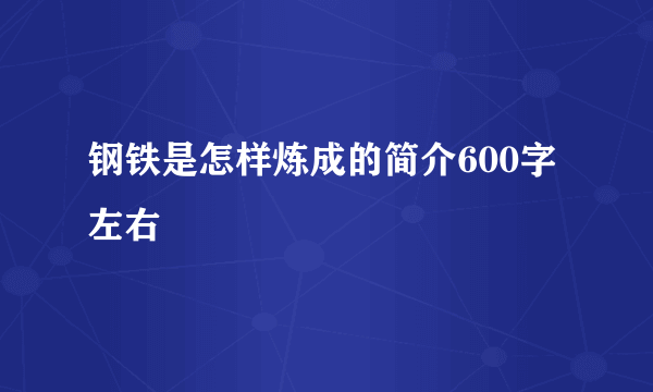 钢铁是怎样炼成的简介600字左右