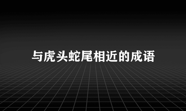 与虎头蛇尾相近的成语