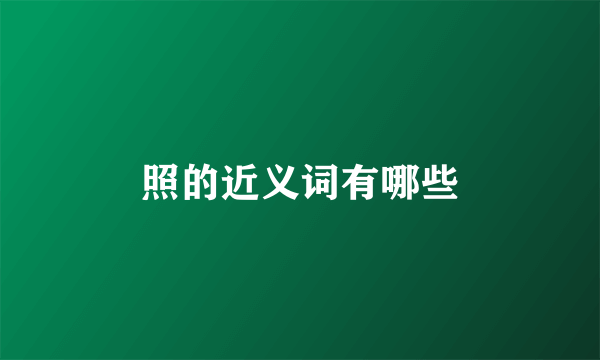 照的近义词有哪些
