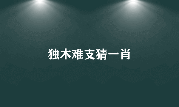 独木难支猜一肖