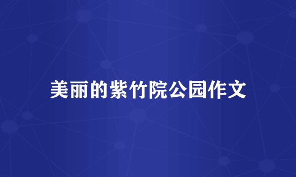 美丽的紫竹院公园作文