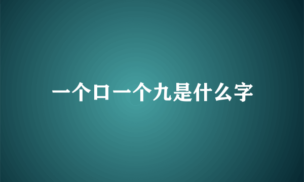 一个口一个九是什么字