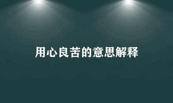 用心良苦的意思解释