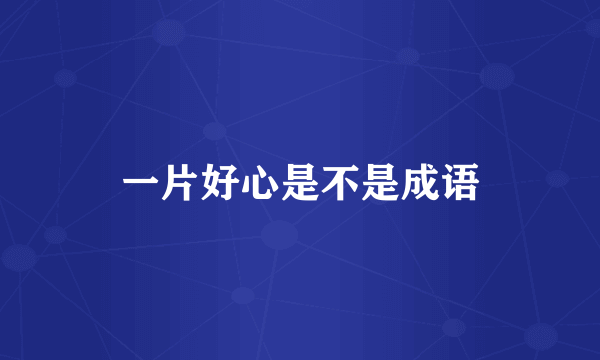一片好心是不是成语