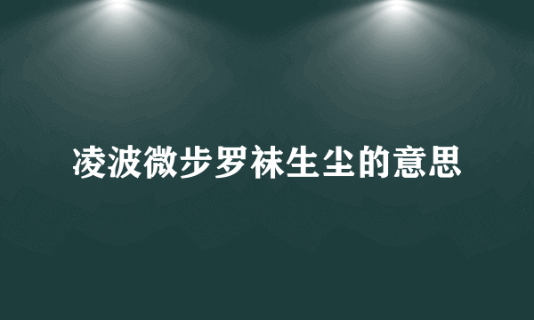 凌波微步罗袜生尘的意思