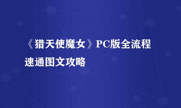 《猎天使魔女》PC版全流程速通图文攻略