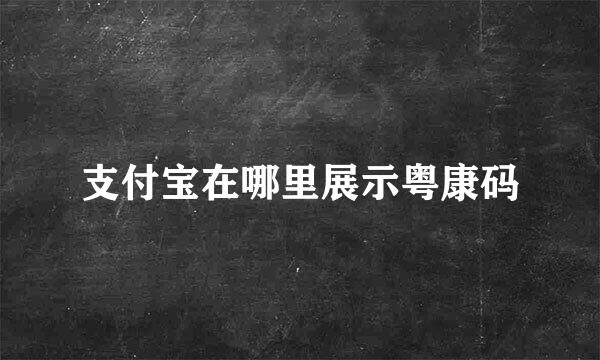 支付宝在哪里展示粤康码