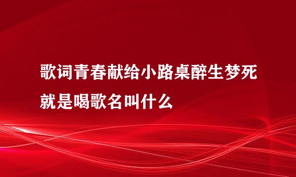 歌词青春献给小路桌醉生梦死就是喝歌名叫什么