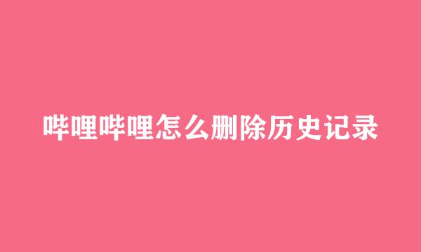 哔哩哔哩怎么删除历史记录
