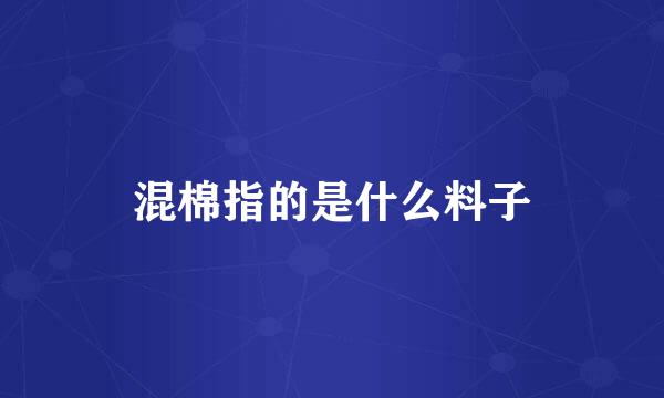 混棉指的是什么料子