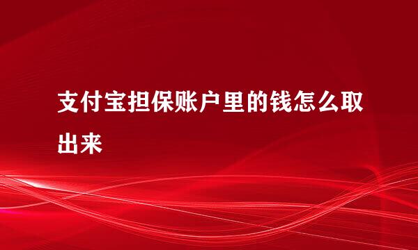 支付宝担保账户里的钱怎么取出来