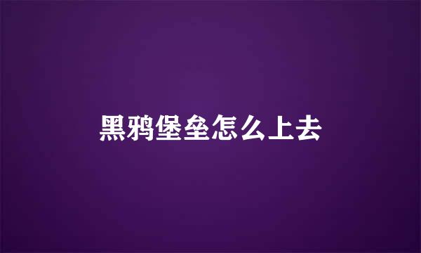 黑鸦堡垒怎么上去