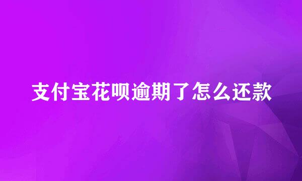 支付宝花呗逾期了怎么还款